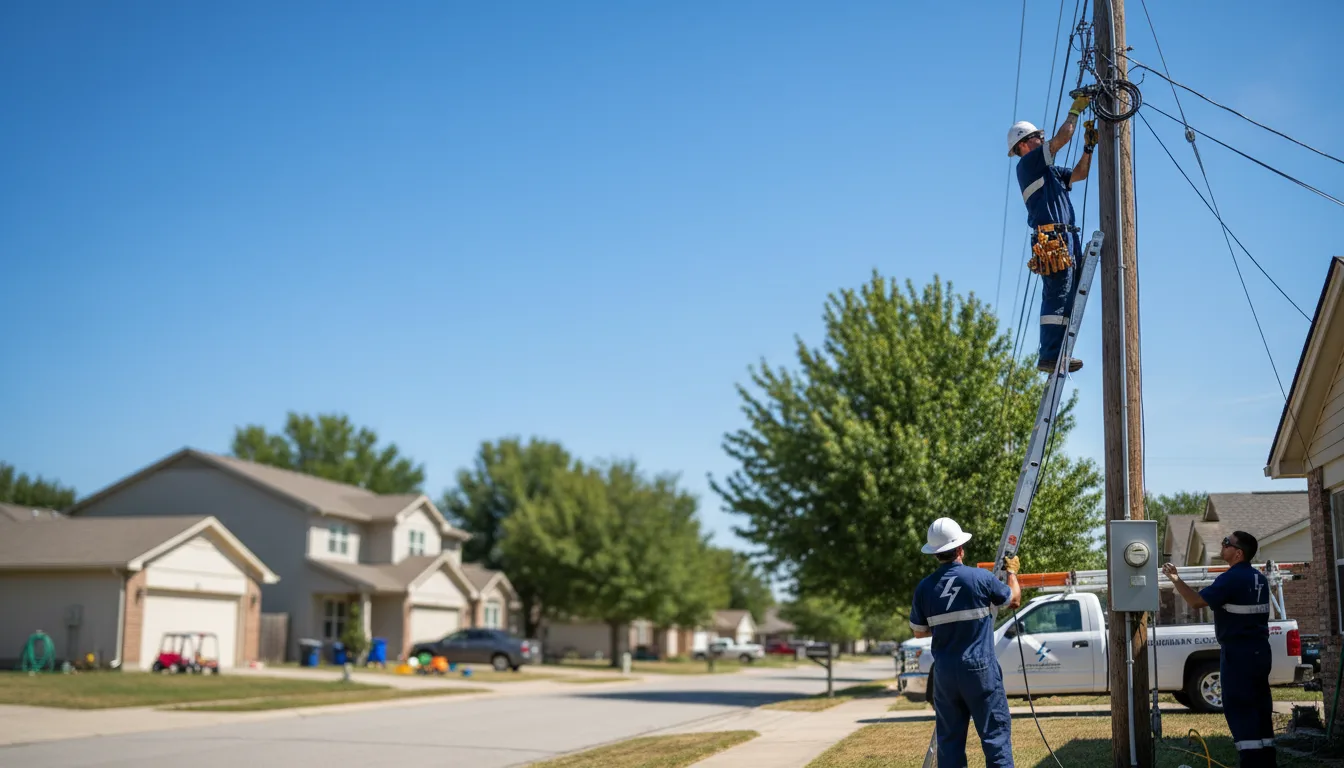 Residential electrician providing installation services in Kieler, WI